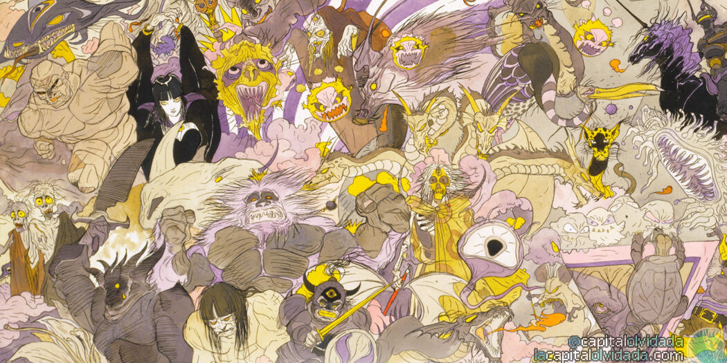 ilustración de Yoshitaka Amano de los enemigos de FINAL FANTASY II